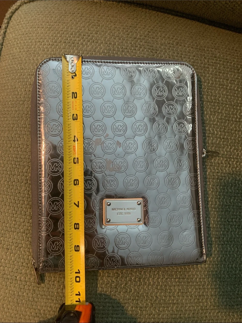 Michael Kors Metallic Mirror “MK” Logo Tablet Sleeve